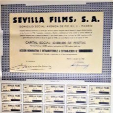 Coleccionismo Acciones Españolas: ACCIÓN SEVILLA FILMS. AÑO 1968. HISTORIA CINE ESPAÑOL. FUNDADA EDUARDO LUCA DE TENA. TYRONE POWER.