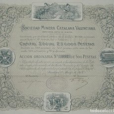 Coleccionismo Acciones Españolas: SOCIEDAD MINERA CATALANA VALENCIANA, BARCELONA (1909)