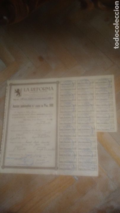 Coleccionismo Acciones Espa&ntilde;olas: ACCION DE LA REFORMA. 1929. VER FOTOS