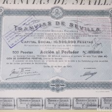 Coleccionismo Acciones Españolas: ACCION TRANVIAS SEVILLA. 1943. Lote 362307810