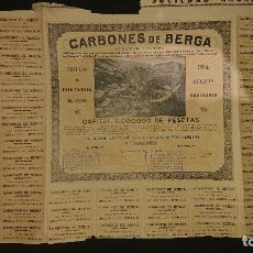 Collezionismo Azioni Spagnole: ANTIGUA ACCION CARBONES DE BERGA 1930 . LEER DESCRIPCION. Lote 235009645
