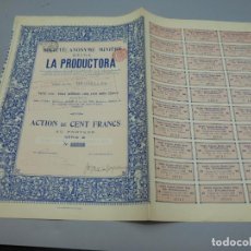 Coleccionismo Acciones Españolas: ACCIÓN. SOCIEDAD ANÓNIMA LA PRODUCTORA. LINARES, JAÉN. 1912.. Lote 235649015