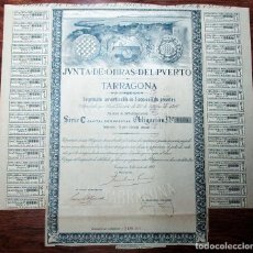 Coleccionismo Acciones Españolas: JUNTA DE OBRAS DEL PUERTO DE TARRAGONA, 1913. ACCION-OBLIGACIÓN SERIE C, Nº 0416. LOTE 0010. Lote 252012500