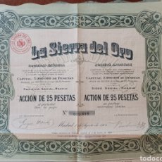 Coleccionismo Acciones Españolas: MINAS: LA SIERRA DEL ORO (CIEZA, ABARÁN, MURCIA) 1904