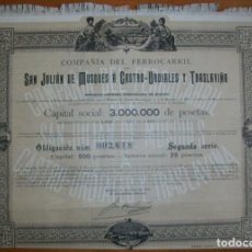 Coleccionismo Acciones Españolas: PAÍS VASCO/CANTABRIA. FERROCARRIL DE SAN JULIÁN DE MUSQUES A CASTRO-URDIALES Y TRASLAVIÑA. 1897