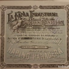 Coleccionismo Acciones Españolas: LA FAMA INDUSTRIAL HARINO PANADERA ACCION 1000 PESETAS 1919 MADRID. Lote 302098543