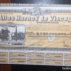 Coleccionismo Acciones Españolas: ALTOS HORNOS DE VIZCAYA , ACCIÓN DE 500 PESETAS , BARACALDO 1960 .. Lote 321044678