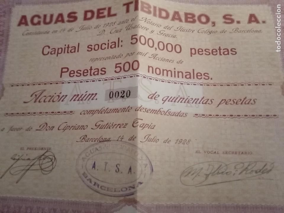 Collezionismo Azioni Spagnole: ACCION AGUAS DEL TIBIDABO.