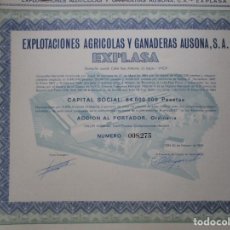 Coleccionismo Acciones Españolas: ACCIONES , 1 , EXPLOTACIONES AGRICOLAS Y GANADERAS DE AUSONA S.A. DE VICH - VIC. DE 1968