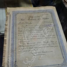 Colecionismo Ações Espanholas: ANTIGUA ACCION MINAS SAN ANTONIO DE PADUA CARTAGENA S XIX 1899. Lote 349808654