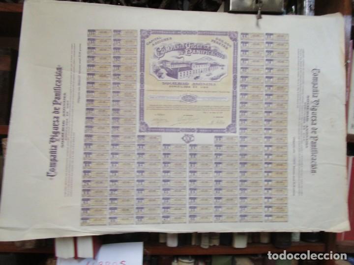 Coleccionismo acciones espa&ntilde;olas: VIGO PAN - ACCION MERCANTIL ' COMPA&Ntilde;IA VIGUESA DE PANIFICACION 1928 ' SIN CIRCULAR 80X57CM + INFO