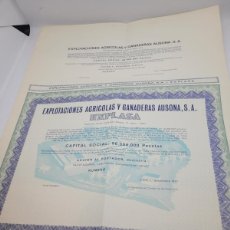 Coleccionismo Acciones Españolas: ACCION SIN NUMERAR EXPLOTACIONES AGRICOLAS Y GANADERAS AUSONA 1970 VICH. Lote 374636569