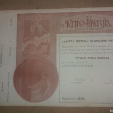 Coleccionismo Acciones Españolas: ACCIÓN DE TERMO ENERGIA 1920. TITULO PROVISIONAL N.º 173. Lote 388417014