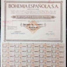 Coleccionismo Acciones Españolas: BOHEMIA (CRISTAL - VIDRIO) - GIJON 1956 - ACCION DE 5000 PESETAS. Lote 401069559