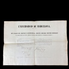 Coleccionismo Acciones Españolas: TITULO DE LA UNIVERSIDAD DE FILOSOFIA DE RAMON REBERT. ESPAÑA. CIRCA 1840