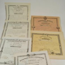Coleccionismo Acciones Españolas: MINAS DE GERONA Y BARCELONA - 6 ACCIONES DE 1850-51. VER FOTOS ANEXAS.
