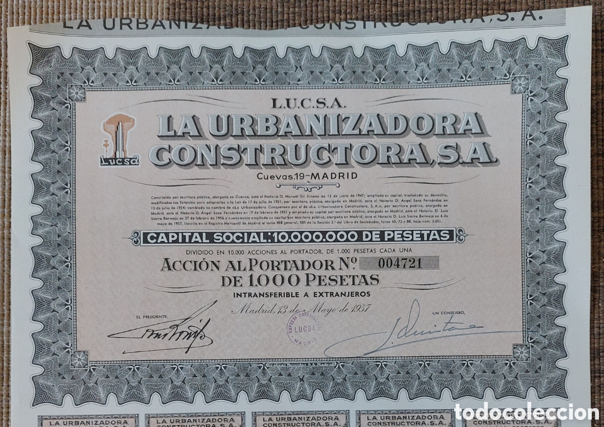 la urbanizadora constructora (lucsa) 1957 - Compra venta en todocoleccion