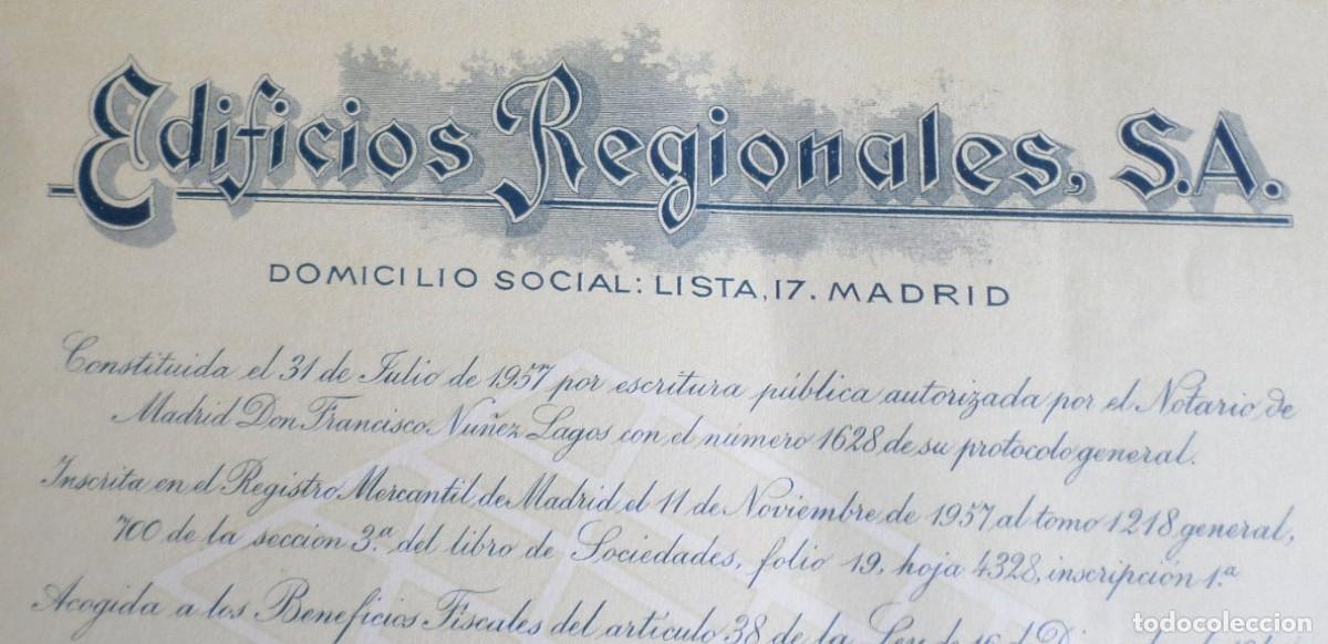 Coleccionismo acciones espa&ntilde;olas: EDIFICIOS REGIONALES -- Madrid 1957 - Foto 2