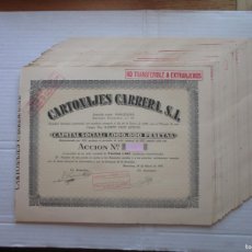 Coleccionismo Acciones Españolas: ACCIONES CARTONAJES CARRERAS S.A. DE 1947 25 ACCIONES DE 1000 PTAS. VER FOTOS.