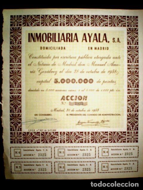 Collezionismo Azioni Spagnole: Inmobiliaria Ayala, Madrid acci&oacute;n 1958
