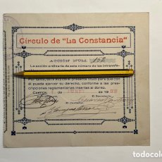 Coleccionismo Acciones Españolas: CUENCA, TARJETAS TÍTULO CÍRCULO DE LA CONSTANCIA. ACCIÓN NO.152… (A.1932)