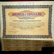 Collezionismo Azioni Spagnole: BIOSCA Y TRULLÁS, BARCELONA 1941 ACCIÓN