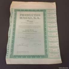 Coleccionismo Acciones Españolas: ANTIGUA ACCIÓN - PRODUCTOS MAGGI, S.A. - VALLADOLID - BARCELONA 1962 - PIEZA DE COLECCION / 76