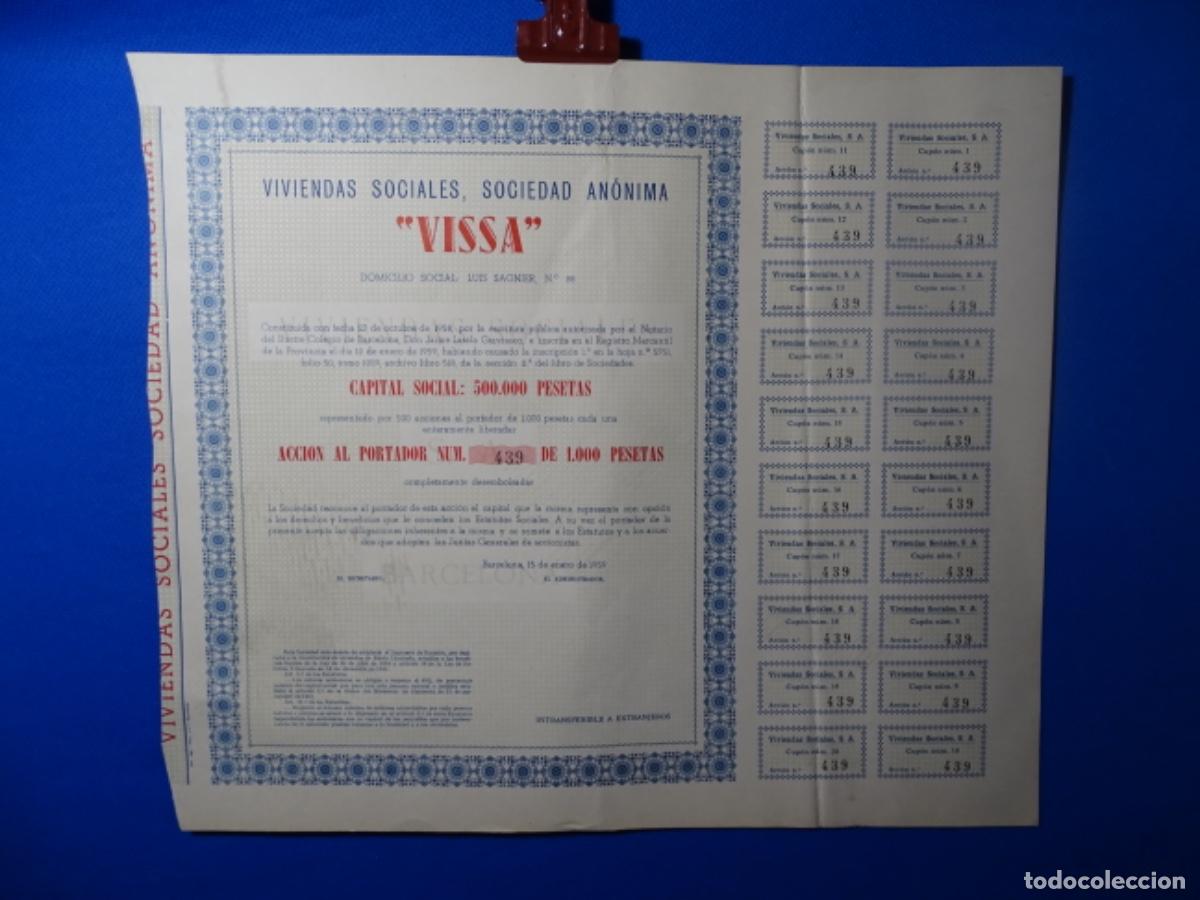 Collectables Spanish Shares: ACCIONES VIVIENDA SOCIAL S. A. &ldquo;VISSA&rdquo;