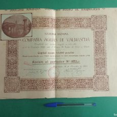 Collezionismo Azioni Spagnole: ANTIGUO DOCUMENTO DE ACCIÓN A COMPAÑIA AGUAS DE VALMASEDA. 1905. VIZCAYA. PAIS VASCO.