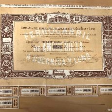Coleccionismo Acciones Españolas: ACCION COMPAÑIA DEL FERROCARRIL DE AMOREBIETA A GUERNICA Y LUNO. BILBAO, 1 DE JUNIO DE 1888