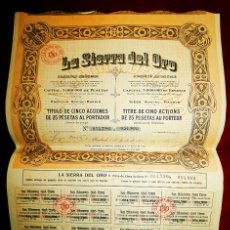 Coleccionismo Acciones Españolas: LA SIERRA DEL ORO,ACCIÓN MADRID /MURCIA 1904