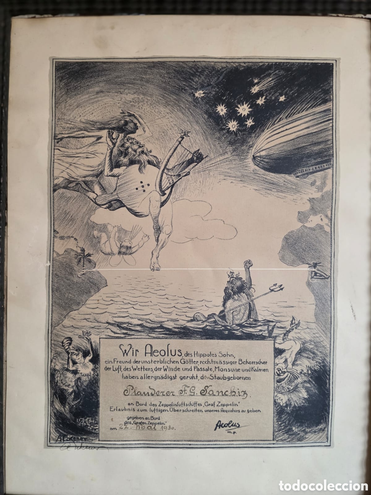 Sammeln von spanischen Wertpapieren: Certificado Graf Zeppelin 1930 de Federico Garc&iacute;a Sanchiz