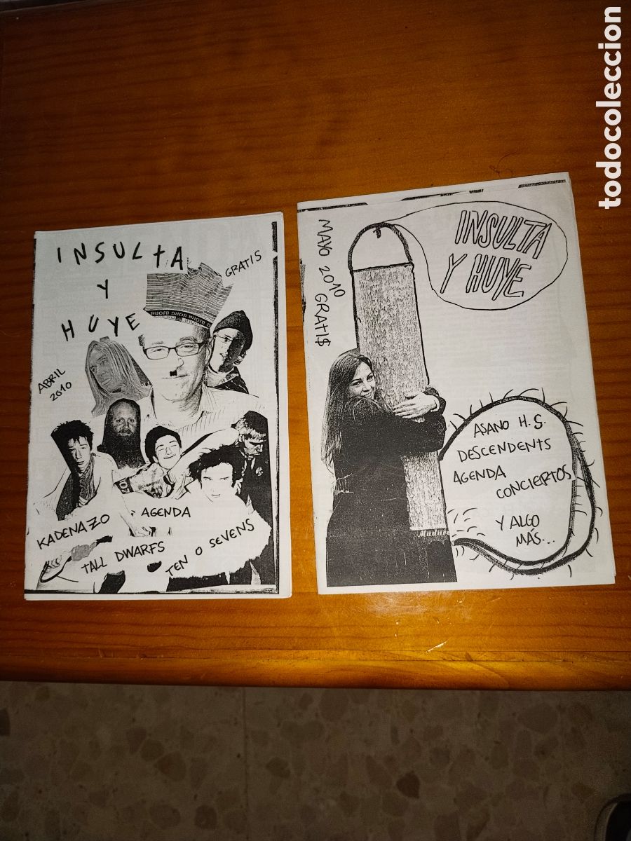 Coleccionismo Acciones Espa&ntilde;olas: Pack 2 Fanzines Punk &rdquo;Insulta y Huye&rdquo; (Abril/Mayo 2010) - DIY