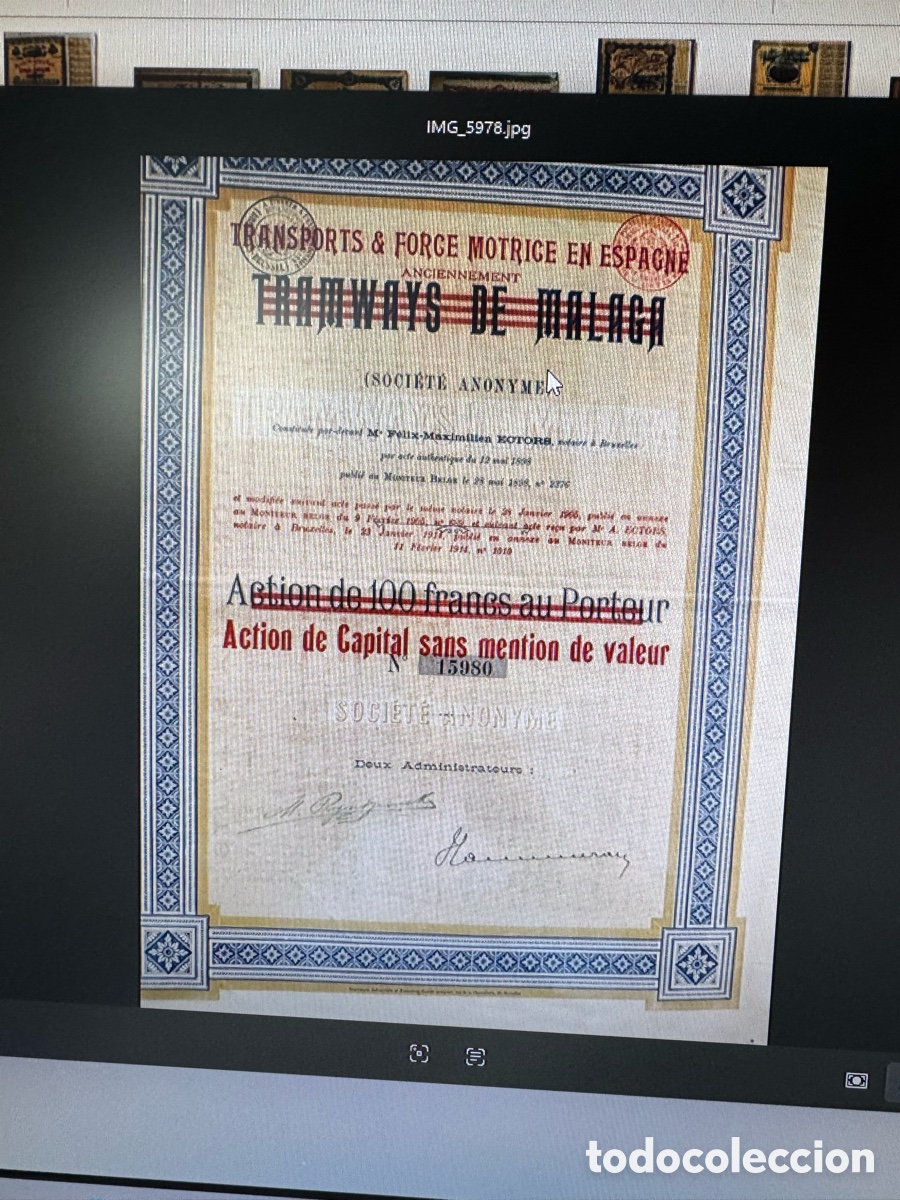 Coleccionismo Acciones Espa&ntilde;olas: acciones de compa&ntilde;&iacute;as de tranv&iacute;as espa&ntilde;olas antiguas