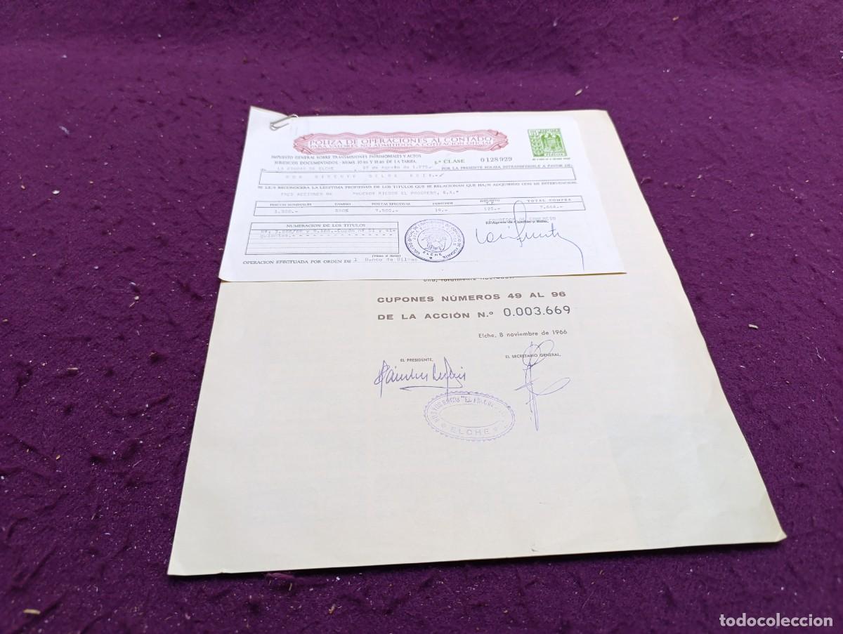 Sammeln von spanischen Wertpapieren: 1966, Antigua Acci&oacute;n, Nuevos Riegos El Progreso, con cupones