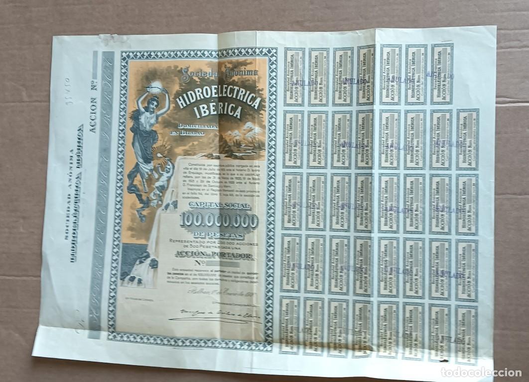 Coleccionismo Acciones Espa&ntilde;olas: Acci&oacute;n HIDROELECTRICA IBERICA - Bilbao 1930