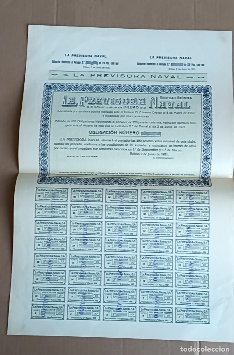 Coleccionismo Acciones Espa&ntilde;olas: Acci&oacute;n LA PREVISORA NAVAL - Bilbao 1911