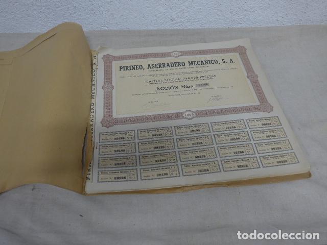 Collectables Spanish Shares: Lote de 50 acciones originales Pirineo Aserradero Mecanico SA, Seo de Urgel, Lleida, 1942