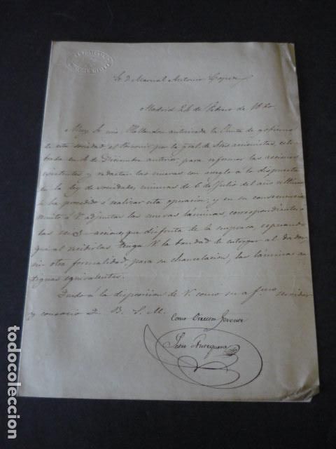 Coleccionismo acciones espa&ntilde;olas: SOCIEDAD MINERA DEL PORVENIR ASTURIAS 1850 CARTA ACCIONES