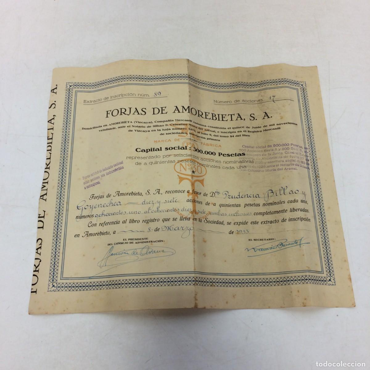 Collectionnisme Actions Espagne: Acci&oacute;n Espa&ntilde;ola: Forjas de Amorebieta, Vizcaya 1933 - N&ordm; 30