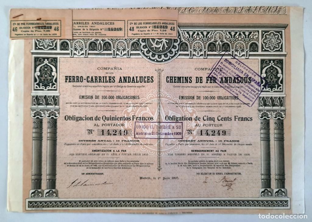 Coleccionismo acciones espa&ntilde;olas: Compa&ntilde;&iacute;a de los Ferro-Carriles Andaluces
