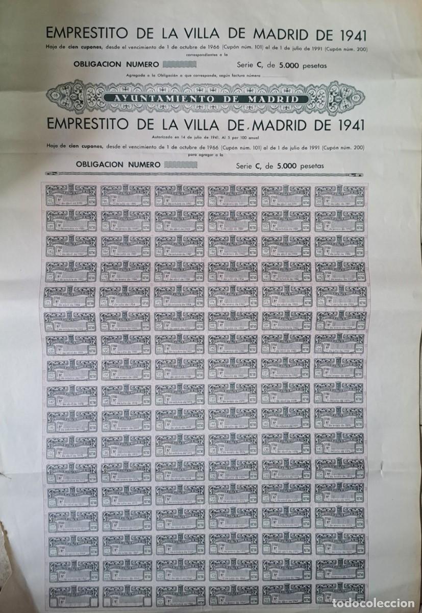 Collezionismo Azioni Spagnole: ACCION VILLA DE MADRID DE 1941 SERIE A. DE 500 PTAS. G-ACCION-0467