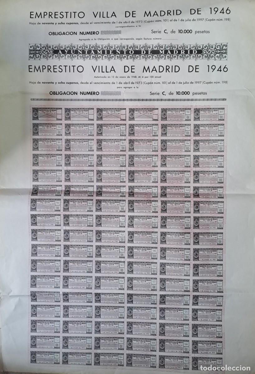 Collectionnisme Actions Espagne: ACCION VILLA DE MADRID DE 1946 SERIE D DE 25.000 PTAS. G-ACCION-0470