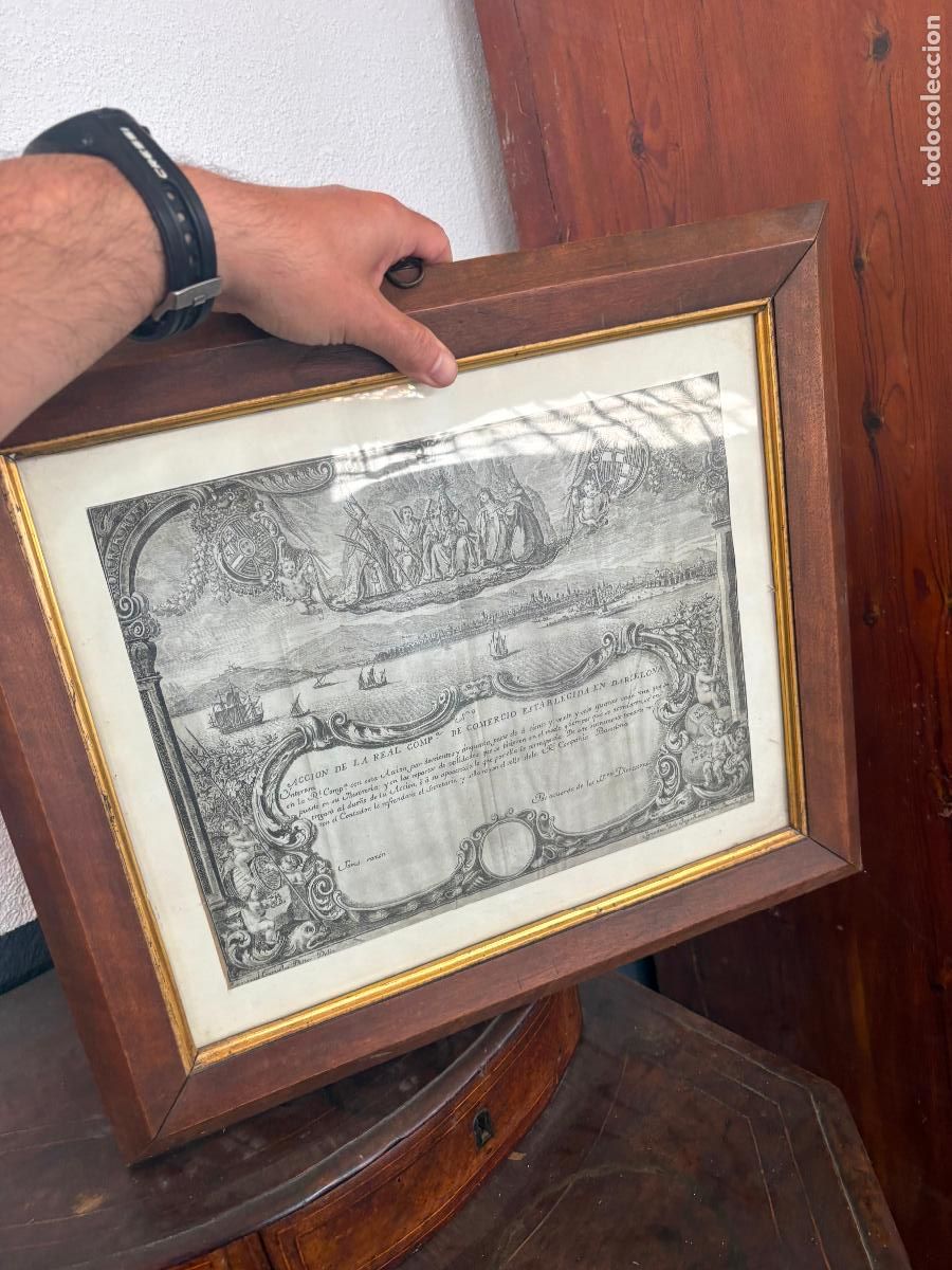 Collectables Spanish Shares: acci&oacute;n de la Real Compa&ntilde;&iacute;a de Comercio de Barcelona del siglo XVIII