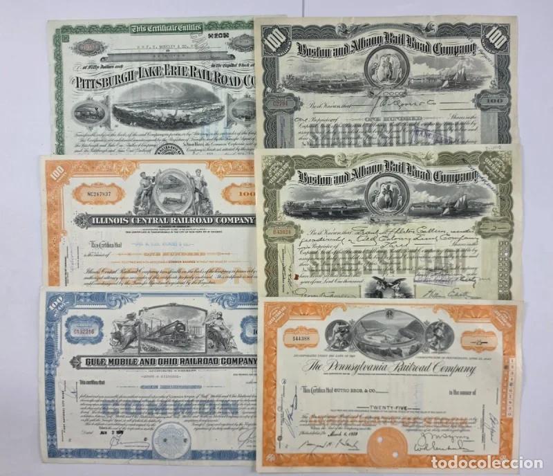 Colecionismo A&ccedil;&otilde;es Espanholas: Lote de Acciones Hist&oacute;ricas de Ferrocarriles