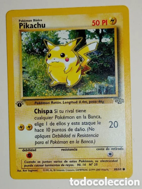 Coleccionismo acciones espa&ntilde;olas: Pikachu 1 edici&oacute;n jungla 60/64