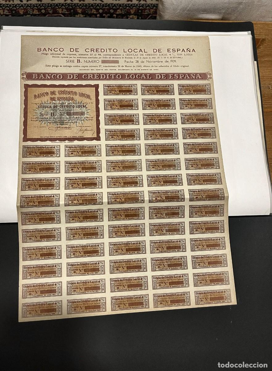 Coleccionismo acciones espa&ntilde;olas: 2 HOJAS DE CUPONES ZONA NORTE DE MARRUECOS 1928 Y BANCO DE CREDITO LOCAL 1948 SIN CORTAR