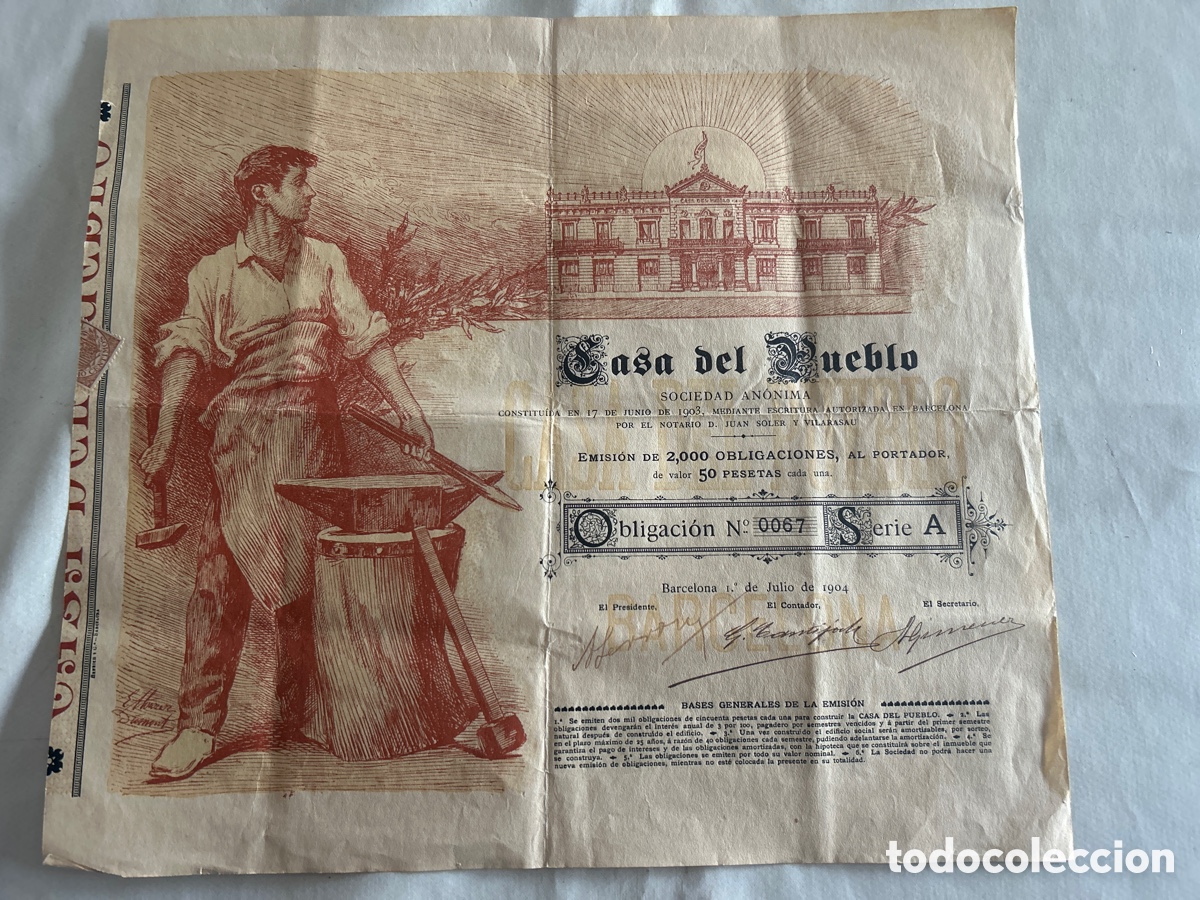 Coleccionismo acciones espa&ntilde;olas: Antigua obligaci&oacute;n al portador 1904