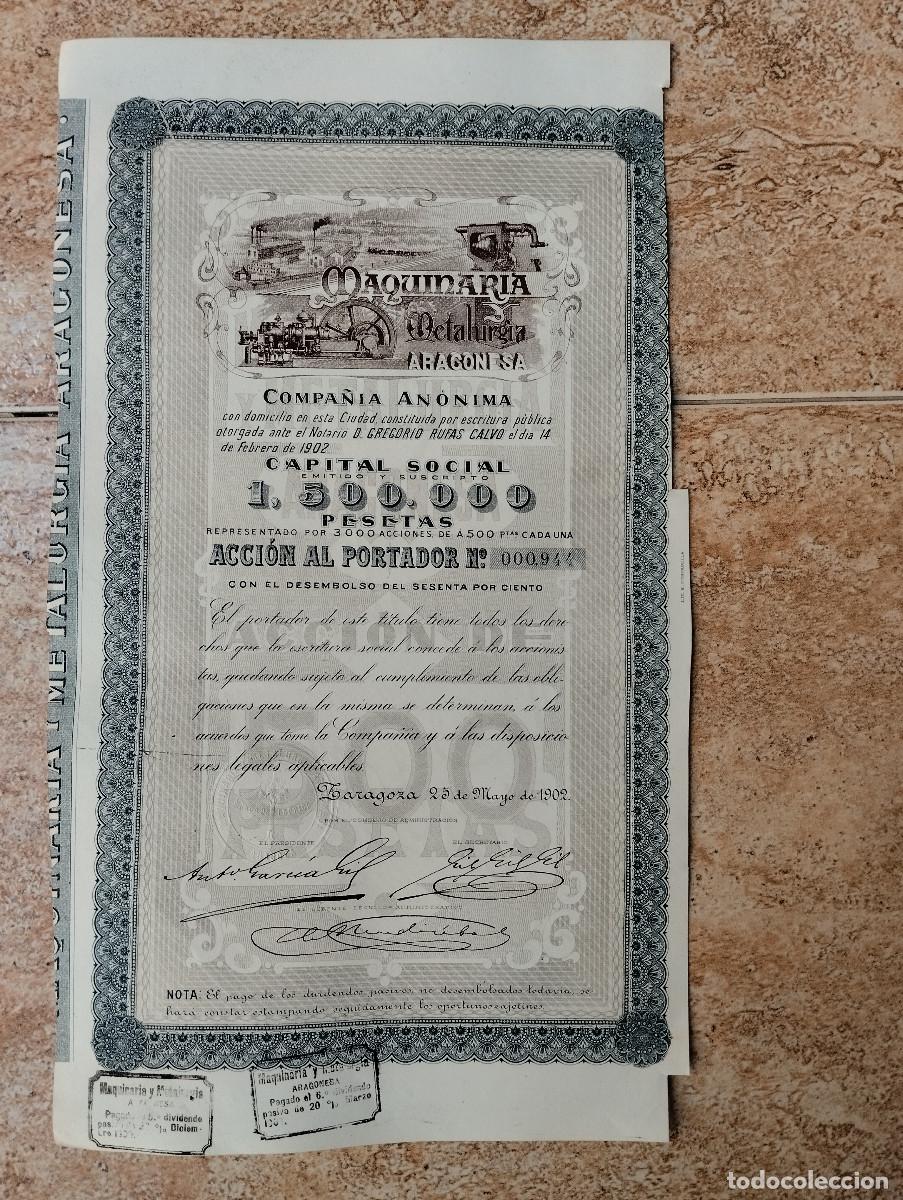 Coleccionismo acciones espa&ntilde;olas: ACCION DE EMPRESA QUINTANA S. A. CINES.. DE ZARAGOZA A&Ntilde;O 1941