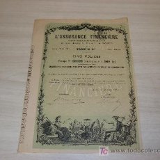 Coleccionismo Acciones Extranjeras: L ASSURANCE FINANCIERE,PARIS 1881